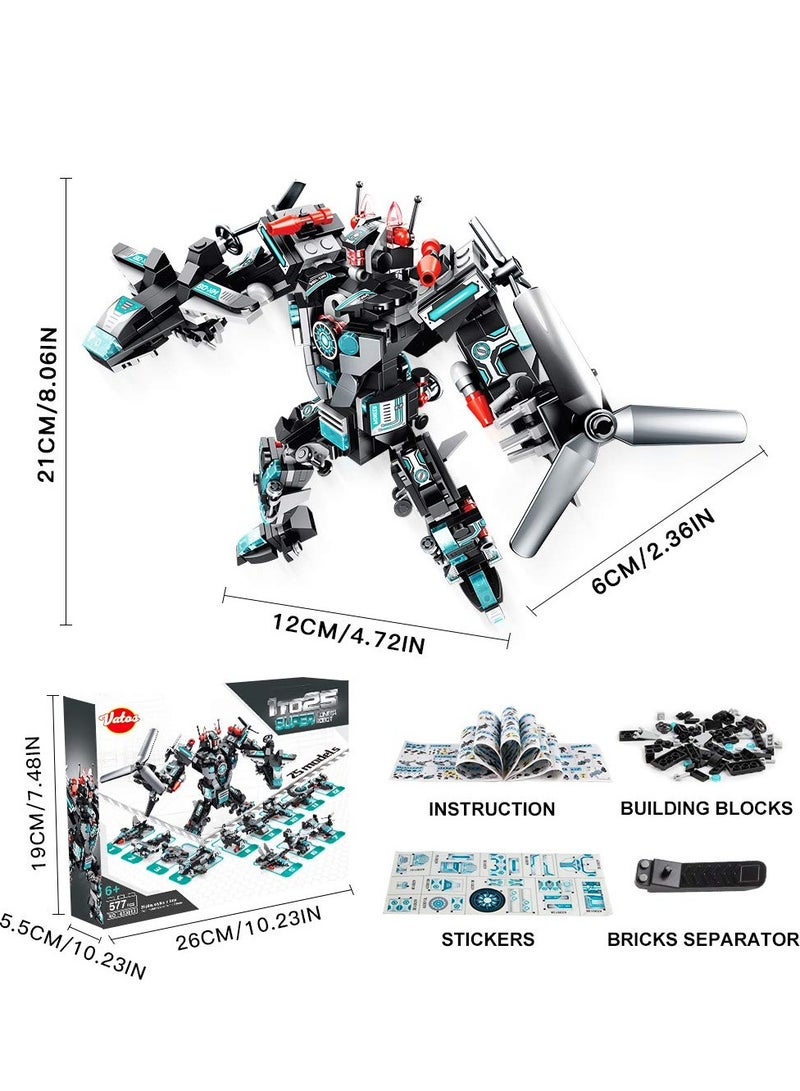 KASTWAVE STEM Robot Building Toys, 577 PCS Construction Toys 25-in-1 STEM Toys for 6 Year Old Boys Creative Building Bricks Engineering Vehicles Blocks Kit for Kids Age 6 7 8 9 10 11 Year Old - Image 5