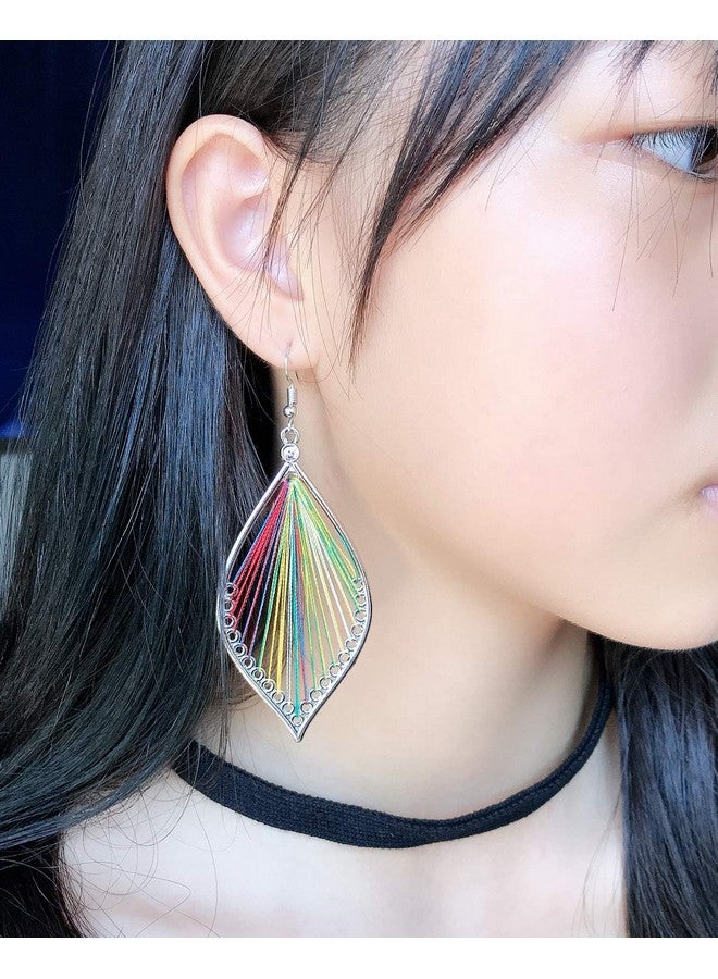 RONLLNA Earrings For Women Colorful Layered Tassel Earrings Bohemian Dangle Drop Tiered Tassel Druzy Stud Earrings Women Gifts - Image 4