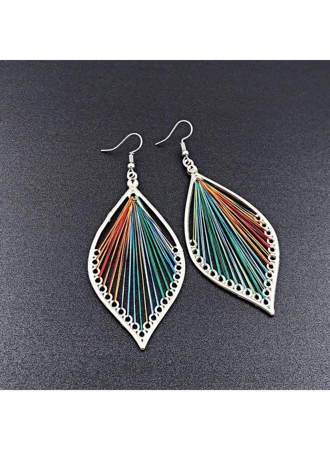 RONLLNA Earrings For Women Colorful Layered Tassel Earrings Bohemian Dangle Drop Tiered Tassel Druzy Stud Earrings Women Gifts - Image 5