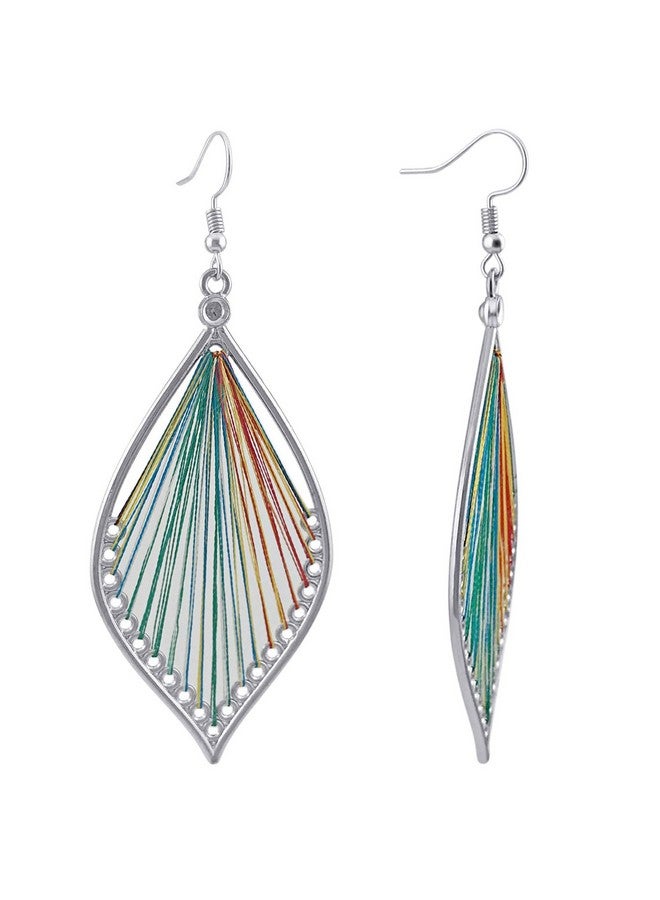 RONLLNA Earrings For Women Colorful Layered Tassel Earrings Bohemian Dangle Drop Tiered Tassel Druzy Stud Earrings Women Gifts - Image 1