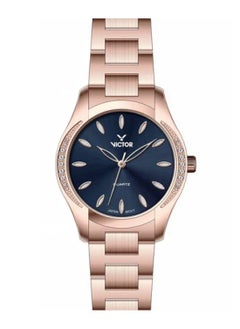 Victor Women Analog Quartz Rose Gold Stainless Steel Band Watch - V1457 - 30mm  - Image 2