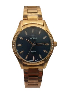 Victor Women Analog Quartz Rose Gold Stainless Steel Band Watch - V1457 - 30mm  - Image 1