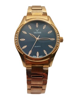 Victor Women Analog Quartz Rose Gold Stainless Steel Band Watch - V1457 - 30mm  - Image 4