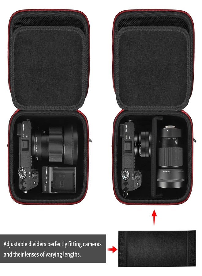 casmilee Camera Case for Sony Alpha ZV-E10 Alpha a6400/ a6700/ a6100/ a6000/ a6600/ a6500 Mirrorless Digital Camera, Hard Travel Bag with a Shoulder Strap for Lens & Accessories (Box Only) - Image 2