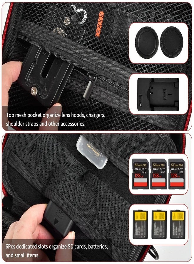 casmilee Camera Case for Sony Alpha ZV-E10 Alpha a6400/ a6700/ a6100/ a6000/ a6600/ a6500 Mirrorless Digital Camera, Hard Travel Bag with a Shoulder Strap for Lens & Accessories (Box Only) - Image 5