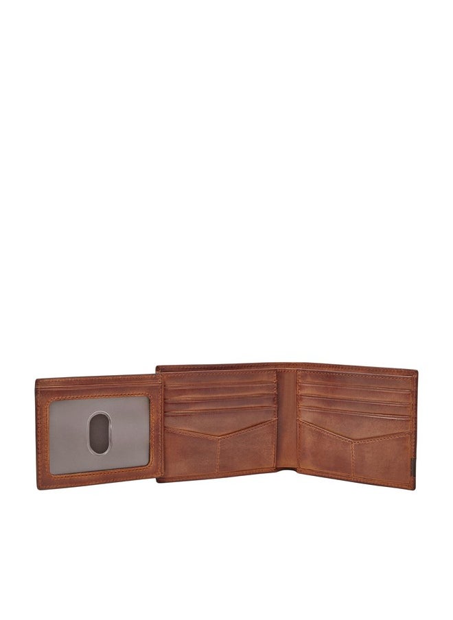 FOSSIL Fossil Men's Quinn Leather Bifold with Flip ID Wallet, Brown, (Model: ML3644200)  - Image 2