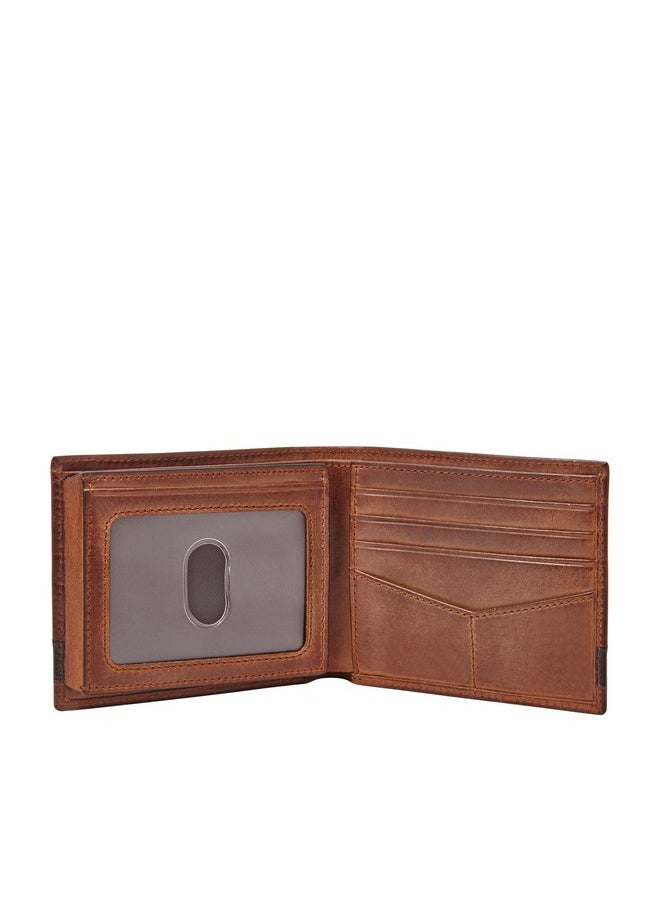 FOSSIL Fossil Men's Quinn Leather Bifold with Flip ID Wallet, Brown, (Model: ML3644200)  - Image 1