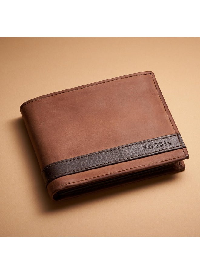 FOSSIL Fossil Men's Quinn Leather Bifold with Flip ID Wallet, Brown, (Model: ML3644200)  - Image 4