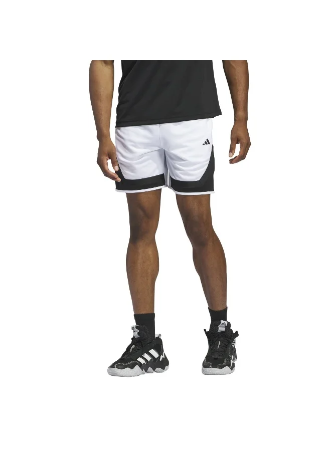 adidas Pro Block Short White Basketball Shorts For Men XS 9"