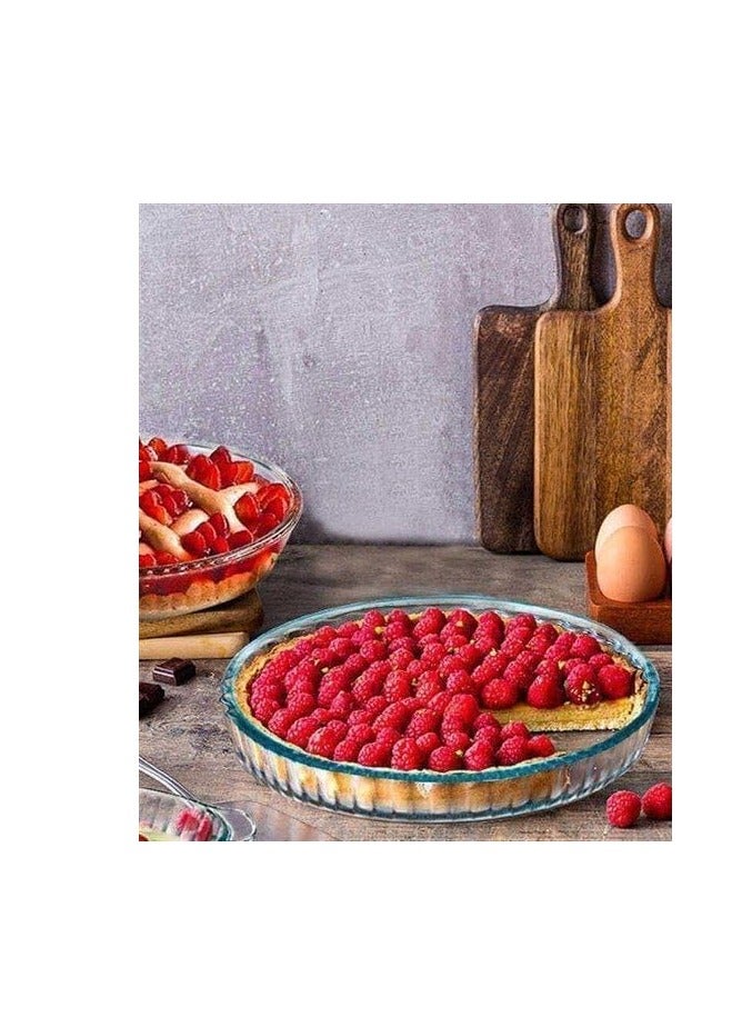 بوركام مجموعة صواني زجاجية مكونة من قطعتين شفاف 32x32x6سم - Image 3