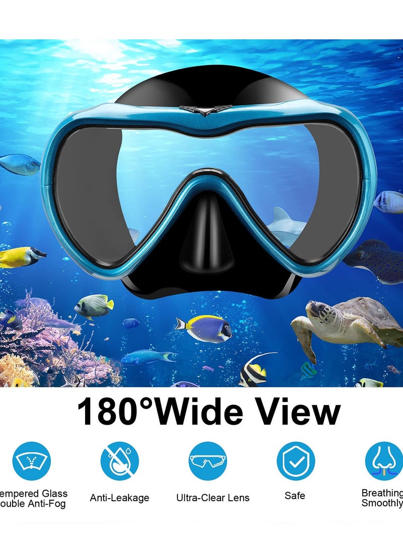 SOLARAE Snorkeling Set with Scuba Diving Mask and Goggles - Dry Snorkeling Design, Anti-Fog Film, Leak-Proof, Panoramic Wide View, Soft and Comfortable for Adults and Teens. - Image 2