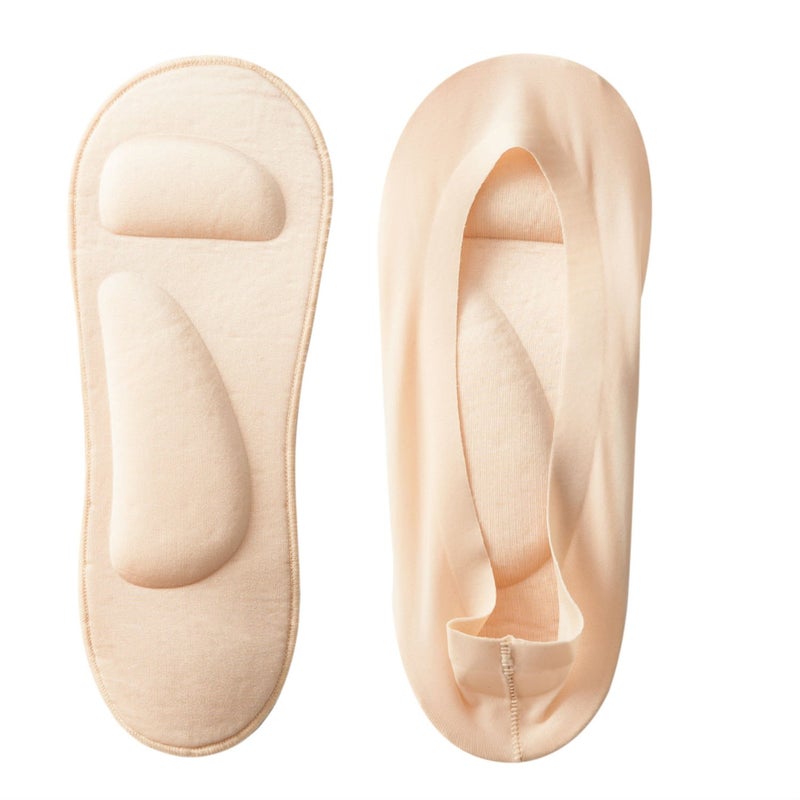 Jarseen Women's No Show Nylon Socks Arch Support Sponge Cushion Liner (2 Pairs) (Shoe-Size 5-6, 2Nude) - Image 1
