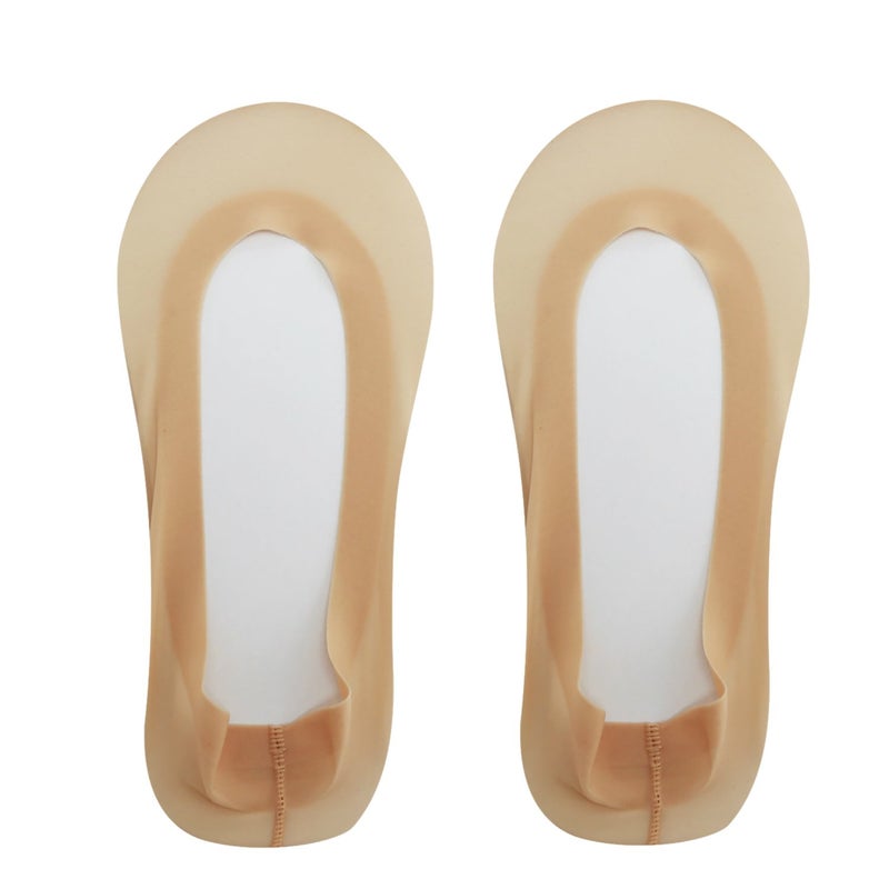 Jarseen Women's No Show Nylon Socks Arch Support Sponge Cushion Liner (2 Pairs) (Shoe-Size 5-6, 2Nude) - Image 2