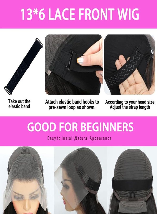 Jinhongze Kinky Straight Wig 13x6 Lace Front Wigs Human Hair 30 Inch Yaki Straight Human Hair Wig 200% Density Lace Front Wigs for Black Women - Image 2