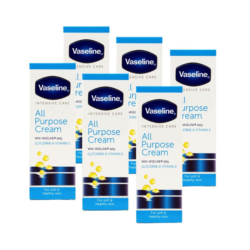 Vaseline Intensive Care All Purpose Cream Rough Cracked Skin Relief, 6-Pack, 1.41 FL Oz Each, 6 Tubes - Image 1