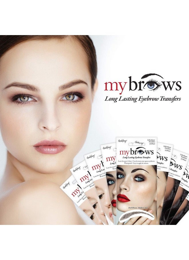 Godefroy Godefroy MyBrows Long Lasting Eyebrow Transfers, Low Arch, Light Brown, 12-Pairs of Brows  - Image 2