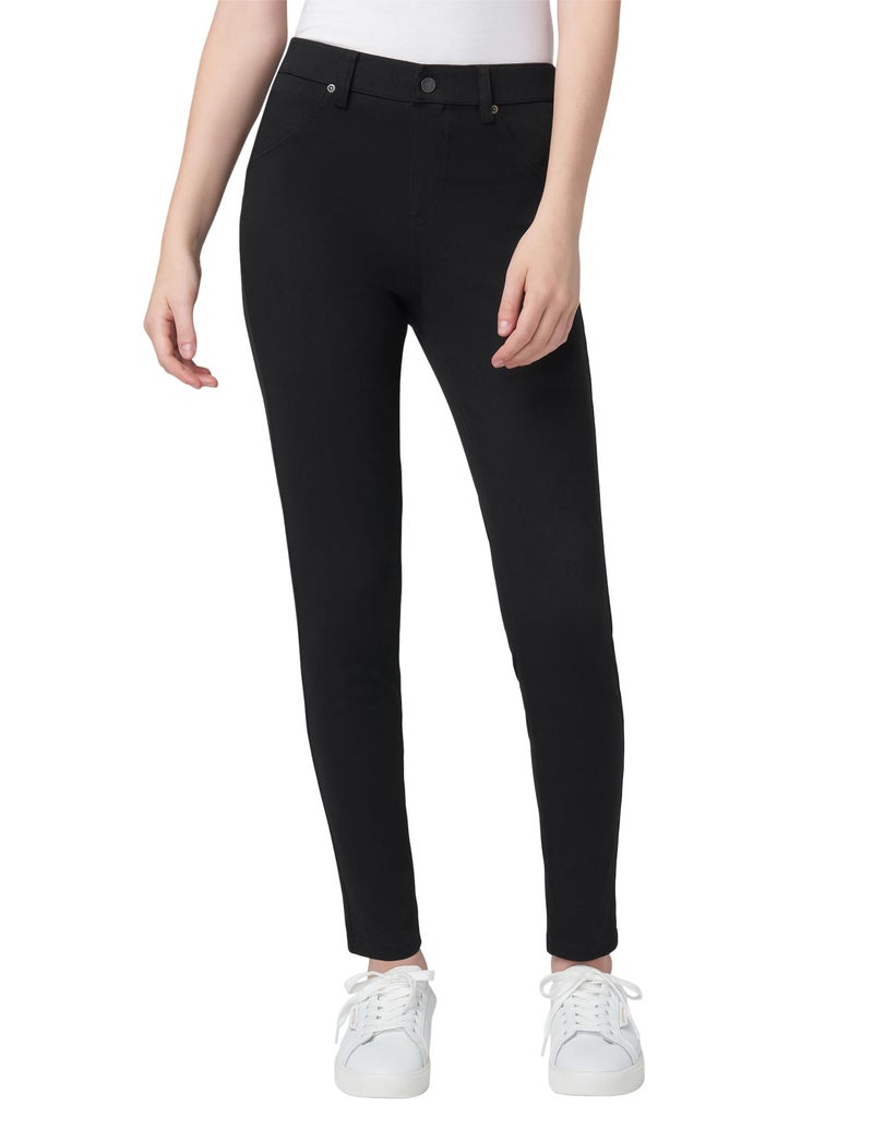 HUE womens Ultra Soft High Waist Denim Leggings Hosiery, Black, X-Large US - Image 1