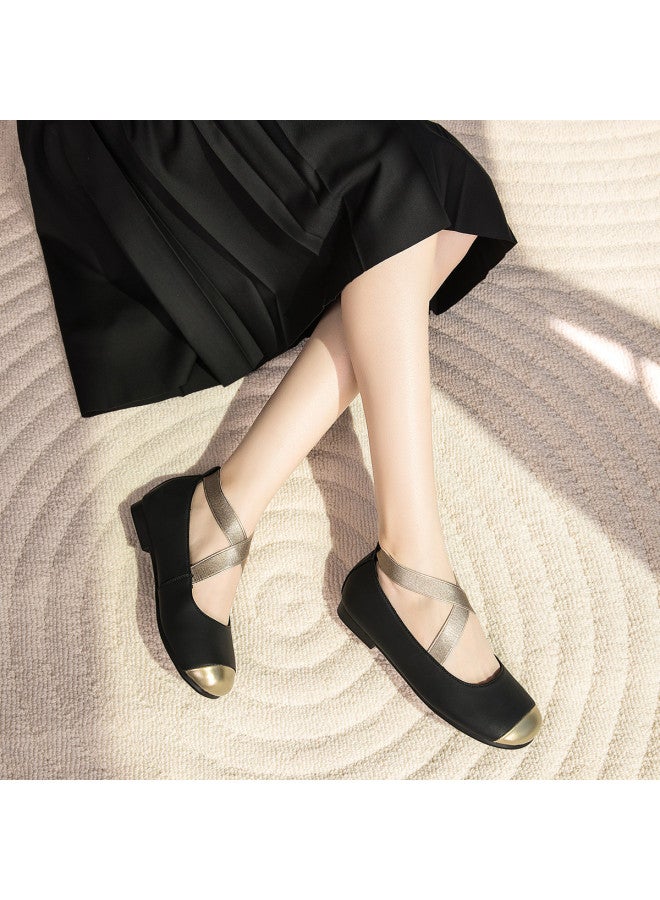 Goldlion Lightweight And Soft Ballet Flats For Women, Simple Color-block Design, Comfortable Mary Jane Shoes For Women - Image 5