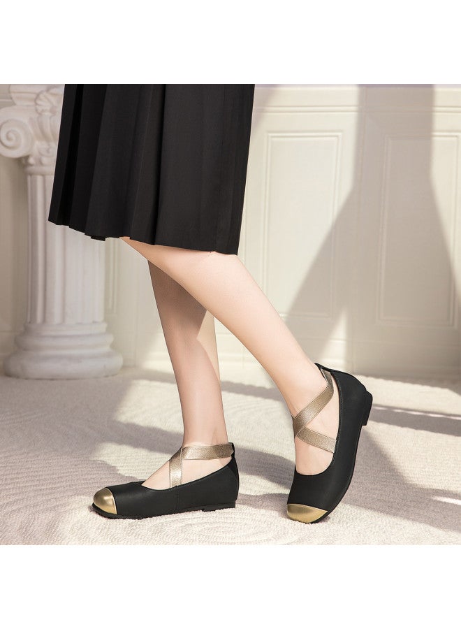 Goldlion Lightweight And Soft Ballet Flats For Women, Simple Color-block Design, Comfortable Mary Jane Shoes For Women - Image 4