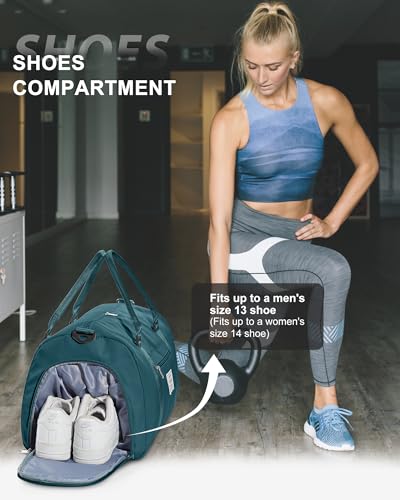 WISEPACK Gym Bags Womens Mens with Shoes Compartment and Wet Pocket Travel Duffel Bag for Women for Plane Sport Gym Tote Bags Swimming Yoga Waterproof Weekend Overnight Bag Carry on Bag Hospital Holdalls - Image 5