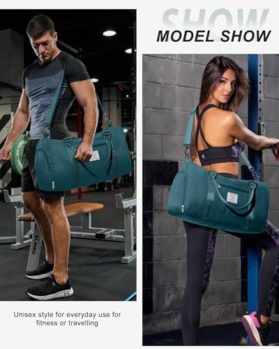 WISEPACK Gym Bags Womens Mens with Shoes Compartment and Wet Pocket Travel Duffel Bag for Women for Plane Sport Gym Tote Bags Swimming Yoga Waterproof Weekend Overnight Bag Carry on Bag Hospital Holdalls - Image 3