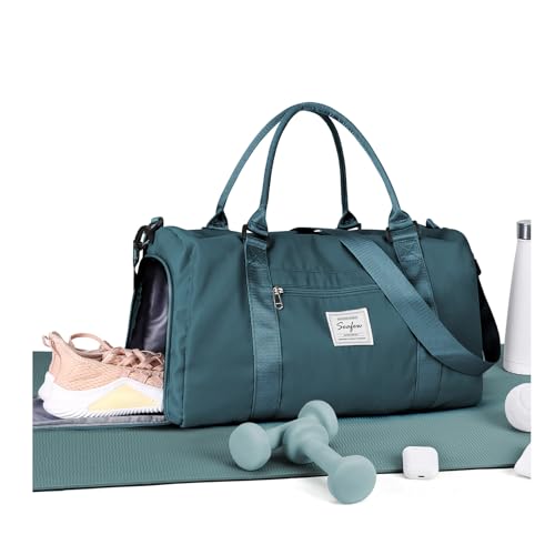 WISEPACK Gym Bags Womens Mens with Shoes Compartment and Wet Pocket Travel Duffel Bag for Women for Plane Sport Gym Tote Bags Swimming Yoga Waterproof Weekend Overnight Bag Carry on Bag Hospital Holdalls - Image 1