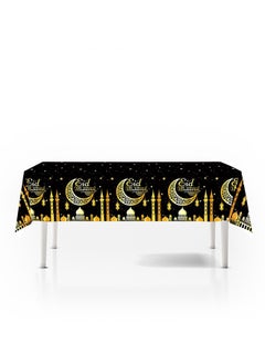 Yoawllty 3Pcs Ramadan Table Cover, Disposable Black Gold Ramadan Tablecloths Decorations for Home, Family Gatherings, Party Supplies  - Image 2