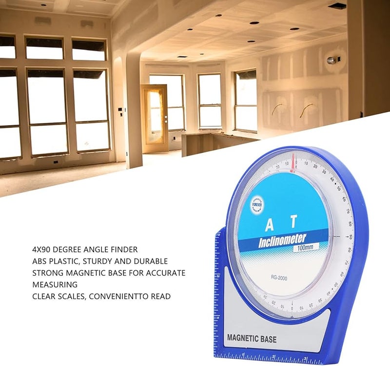 قاعدة مغناطيسية من البلاستيك ABS، مقياس زوايا، مقياس ميل، منقلة، مقياس مستوى مصغر، أداة قياس الميل - Image 3