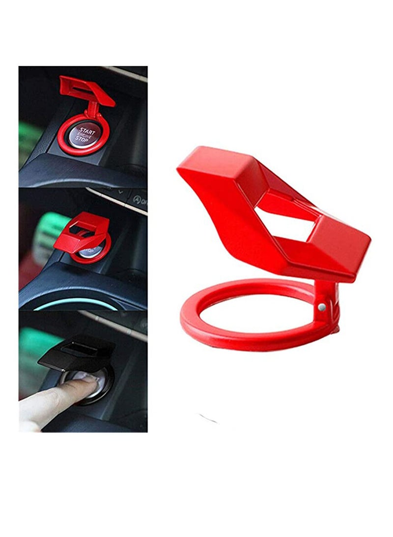 SYOSI Auto Interior Accessories Universal Car Key Cap Engine Start/Stop Button Cover, Push to Start Button Ignition Cover Anti-Scratch Universal Aluminum Alloy Button Decoration Ring for Cars - Image 1