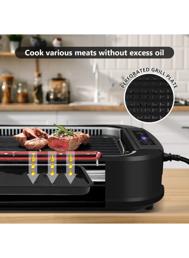 كوسيماكس الشواية الكهربائية الخالية من الدخان مع تكنولوجيا استخراج الدخان التوربو ، وعاء الشواية القابلة للإزالة غير اللاصقة ، غسالة الصحون آمنة ، 1500 واط ، رائعة للمنزل والحزب - Image 5