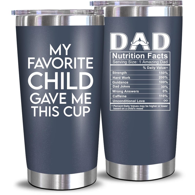 NewEleven Valentines Gifts For Dad - Birthday Gifts For Dad From Daughter, Son, Kids - Husband Gifts - Birthday Present Ideas For Father, Husband, New Dad, Bonus Dad From Daughter, Son - 20 Oz Tumbler - Image 1