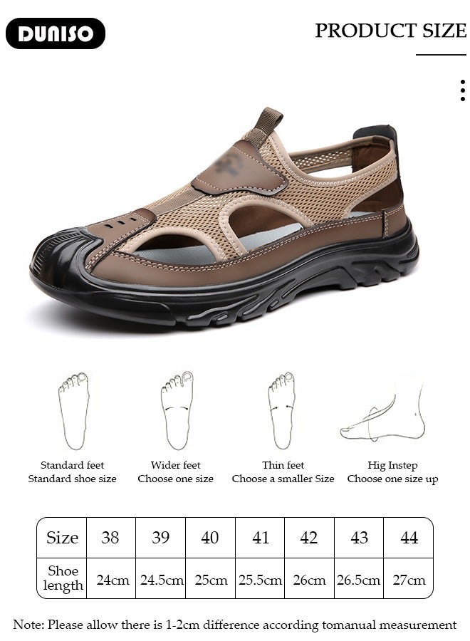 DUNISO Men's Sandals Summer Men Breathable Sandals  Soft Men Light Sandals Slides  Mesh Sandals Classic Outdoor Slippers or Adventure Trail Hiking(Size 42) - Image 4