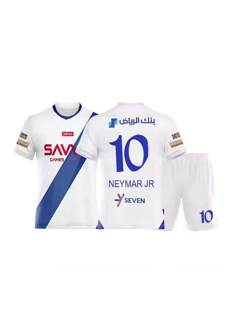 M MIAOYAN M MIAOYAN Neymar Riyadh Crescent No. 10 away jersey football jersey set game training children's jersey  - Image 1