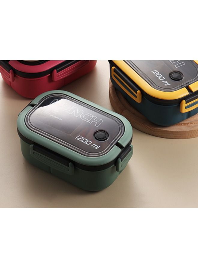 Arabest Portable Sealed Lunch Box 2-layer Children's Mesh Lunch Box with Fork Spoon Leak Proof - Image 2