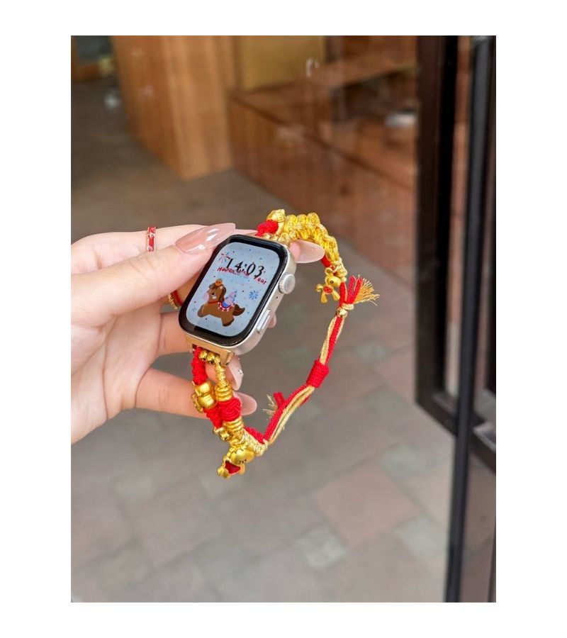 Red Gym Fitness Pony Charm Wrist Strap 20mm - Image 1