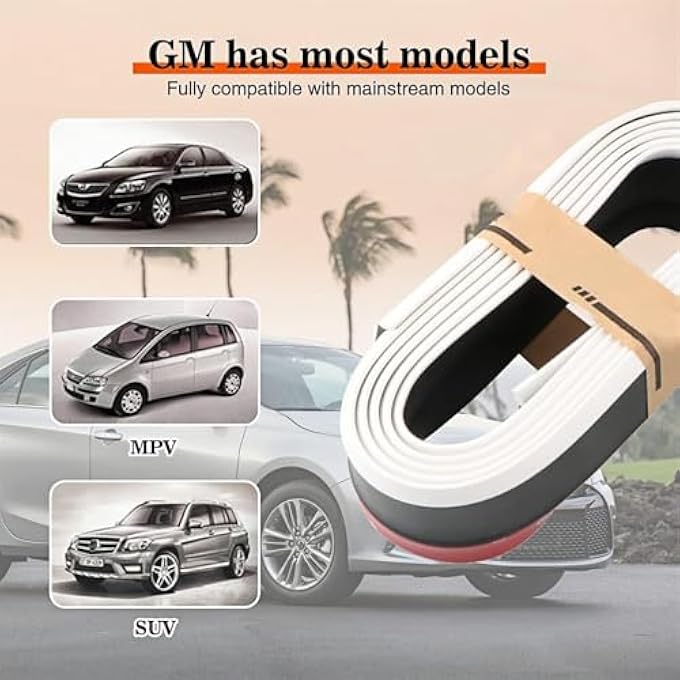 white shop THE Car Front Lip, Front Bumper Lip, Carbon Lip, Side Skirt, Spoiler Protection, Universal Auto Parts (Black and White) - Image 5