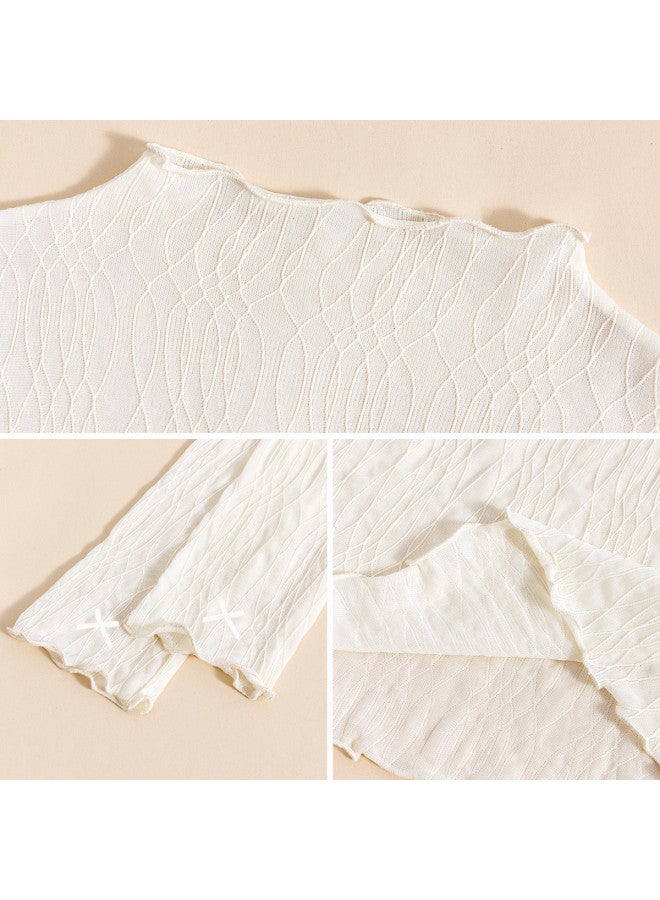 Modal Women'S Lace Blouse For Spring, Thin Layering Top, Stylish Semi-High Neck Shirt - Image 5