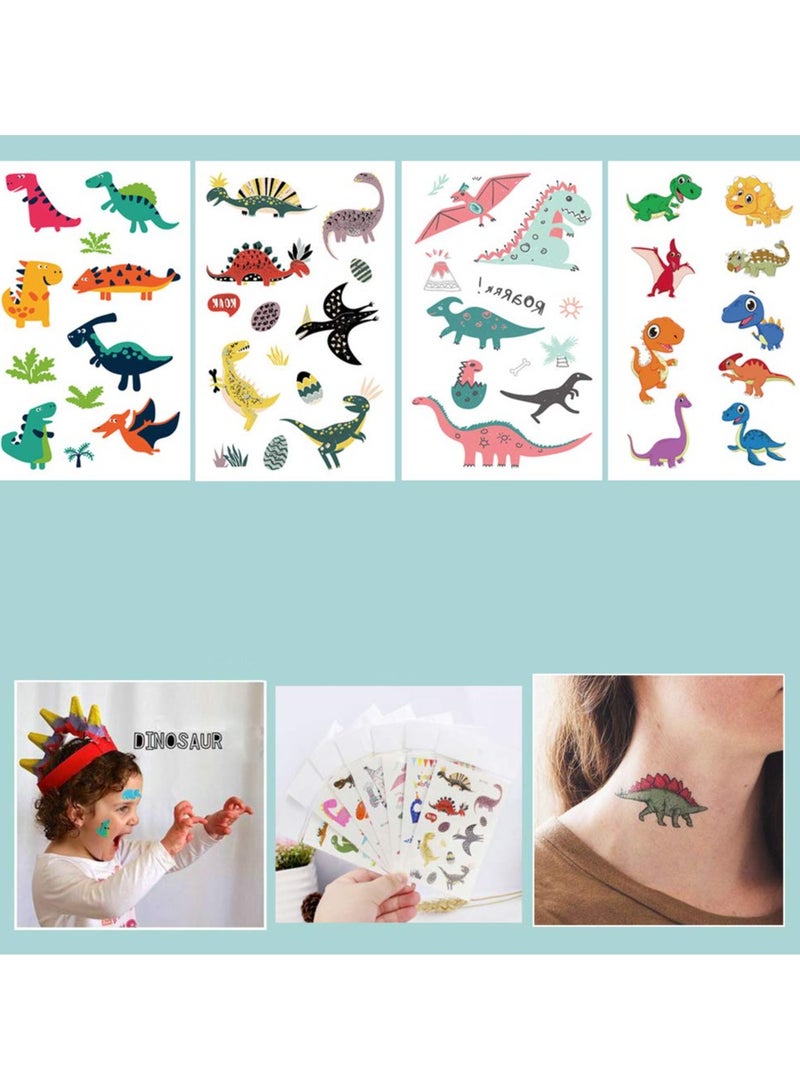 ORAINBOW 250pcs Temporary Tattoos for Kids Birthday Party Featured 4 Series of Cute Waterproof Tattoos for Boys Girls Dinosaurs Spaceships Fish Unicorn - Image 3