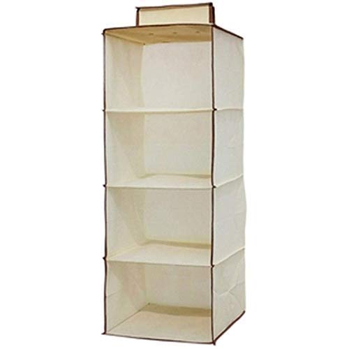 Flipco Flipco Cloth Hanging Organizer 4 Layer Shelf Closet 30 x 30 x 80 cm Hanging Closet OrganizerSweater Sock Organizer with a Hook and LoopsCollapsible Storage Shelves for Clothes  - Image 4
