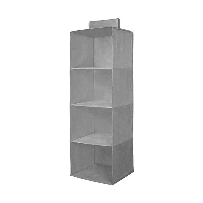 Flipco Flipco Cloth Hanging Organizer 4 Layer Shelf Closet 30 x 30 x 80 cm Hanging Closet OrganizerSweater Sock Organizer with a Hook and LoopsCollapsible Storage Shelves for Clothes  - Image 3