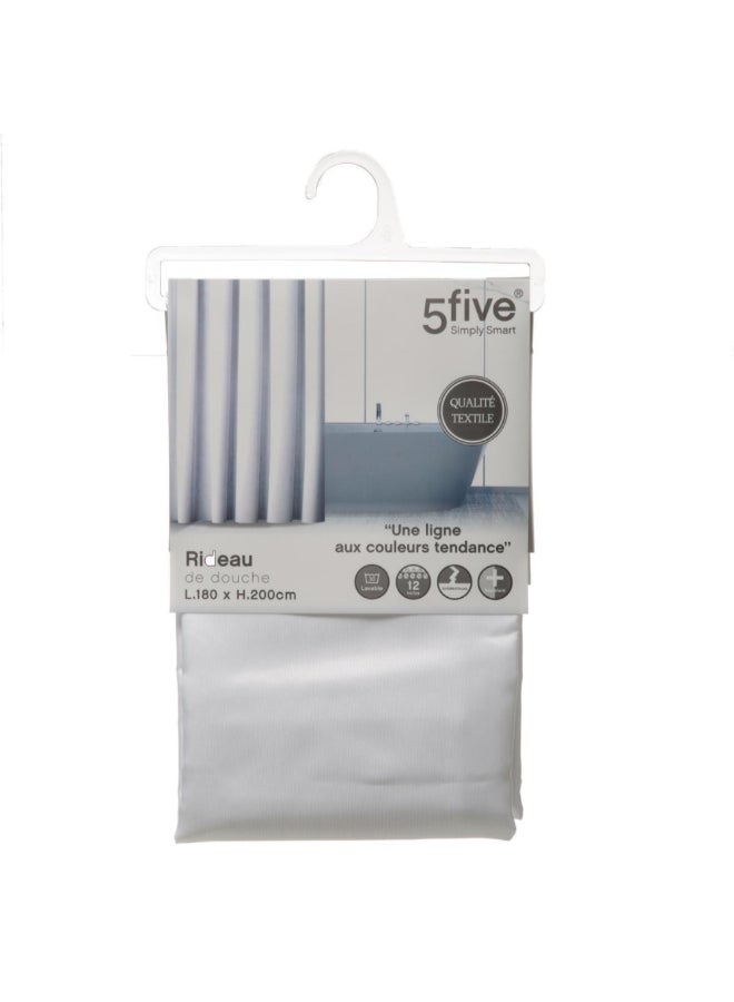 Five Simply Smart Colorama Plain Shower Curtain White 180 x 200 cm 105654 - Image 5