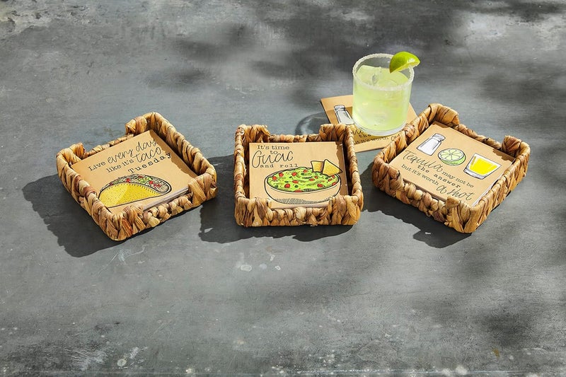 mud pie مجموعة مناديل ورقية وحامل من ماد باي فييستا غواكامولي 6 × 6 - Image 2