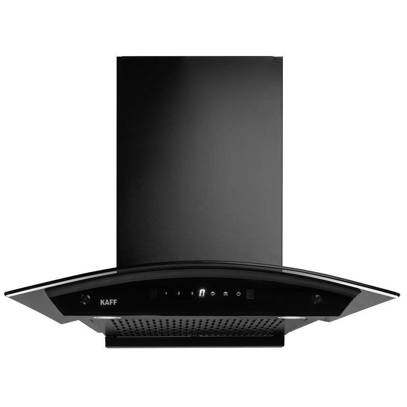 Kaff KAFF KSeries KEC 60A Filterless AutoClean Kitchen Chimney 60 CM Curved Glass1450 m3hr Suction Touch Motion Sensor 2 Years Comprehensive Warranty and Lifetime on Motor Black  - Image 1