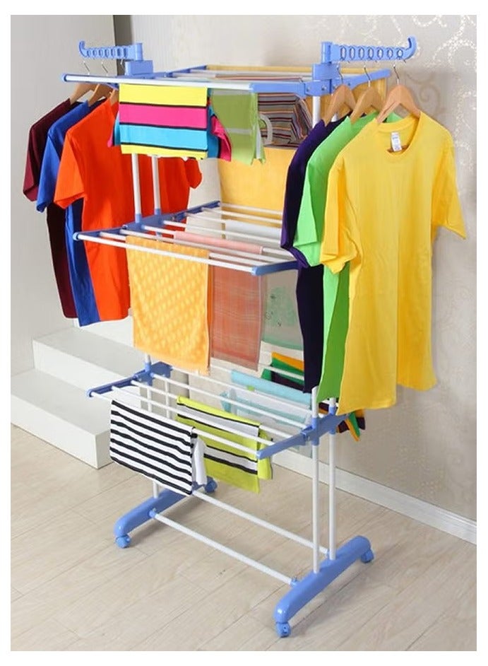 Shopy-Basket 3-Layer Clothes Drying Rack – Stainless Steel, Adjustable Freestanding Foldable & Multi-Purpose for Indoor/Outdoor Use - Image 3