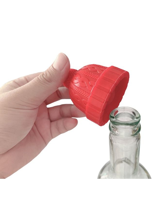 3Pcs Lovely Knit Hat Shaped Wine Stopper Reusable Hat Shaped Wine Stopper Fun Wine Bottle Decoration Silicone Wine Stopper - Image 3