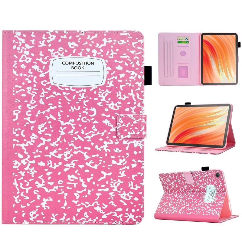 BYCeKe Cute Case for All-New Amazon Kindle Fire HD 10 & 10 Plus Tablet (13th/11th Generation, 2023/2021 Release) 10.1",Vegan Leather Slim Folding Stand Cover with Pocket Auto Wake/Sleep,Pink Notebook - Image 1