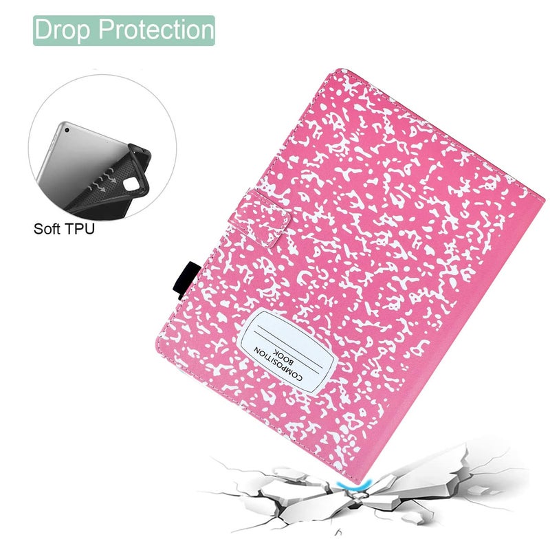 BYCeKe Cute Case for All-New Amazon Kindle Fire HD 10 & 10 Plus Tablet (13th/11th Generation, 2023/2021 Release) 10.1",Vegan Leather Slim Folding Stand Cover with Pocket Auto Wake/Sleep,Pink Notebook - Image 3