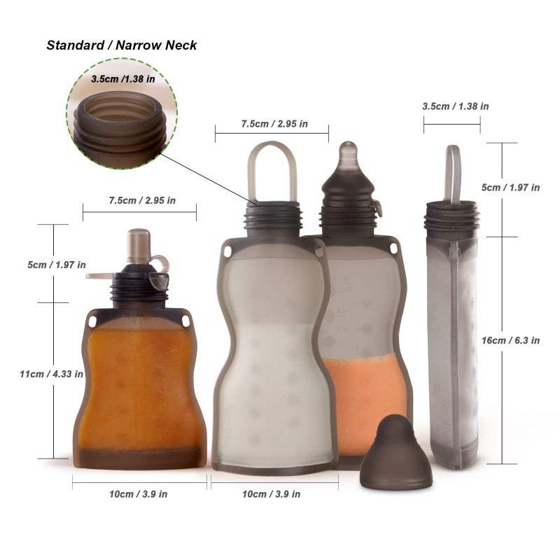 haakaa Silicone Breast Milk Storage Bag 9 oz- Reusable Milk Collector Freezer Bag for Breastfeeding Mom - Baby Food Storing Yummy Pouch - Breast Pump Bag -Leakproof - 5 Count - Image 3