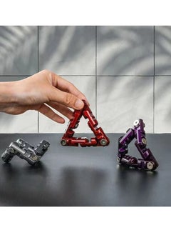 NIBEMINENT Infinite Flip Fingertip Decompression Education Toys 3 packs Handheld Stainless Steel Chain Fidget Anxiety Stress Relief for Children and Adults  - Image 1