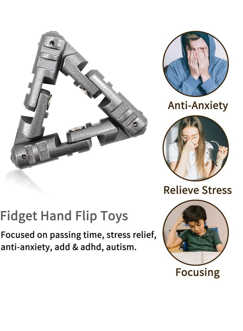 NIBEMINENT Infinite Flip Fingertip Decompression Education Toys 3 packs Handheld Stainless Steel Chain Fidget Anxiety Stress Relief for Children and Adults  - Image 3